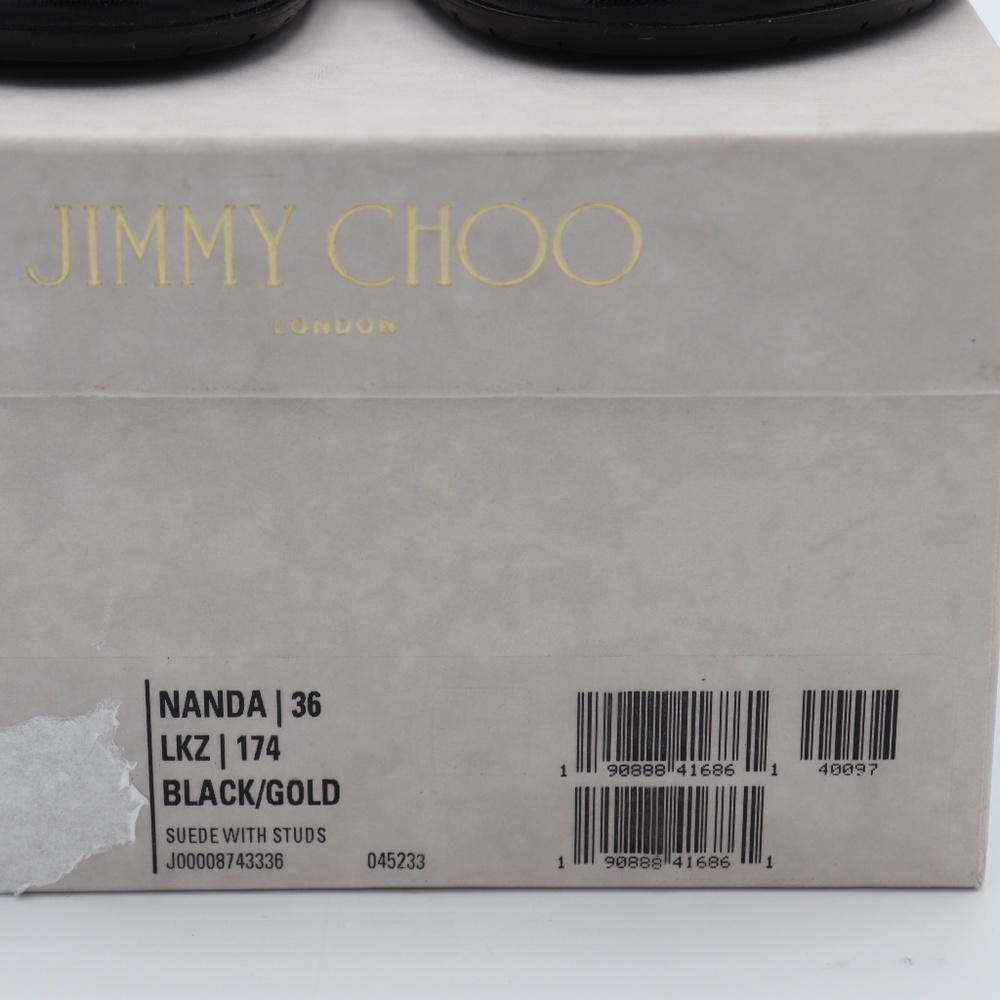 New Jimmy Choo Black Nanda Studded Slide Sandals - Picture 8 of 8